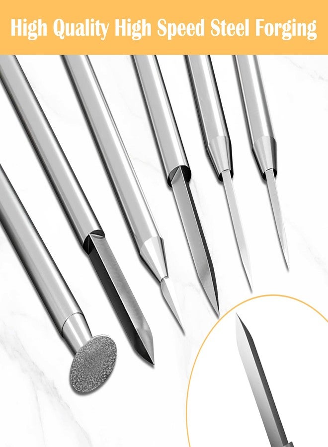 TecoKart® 6Pcs Wood Bits Detail Carving Tools Set, Stainless Steel Detailing Engraving Drill Bit, Grinding Tool Universal Shank for DIY Crafts - Image 2